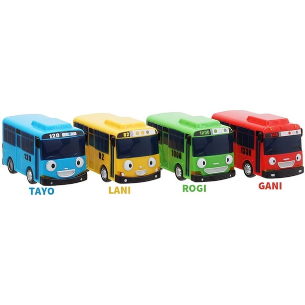 4PCS/SET Bus Toy Set Tayo The Little Bus Shooting Cars & Garage Vehicle toy
